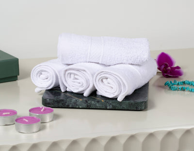 8 Pack Bath Towels Set - 2 Bathroom Towels, 2 Hand Towels, 4 Wash Cloths - Plush & Absorbent (White)
