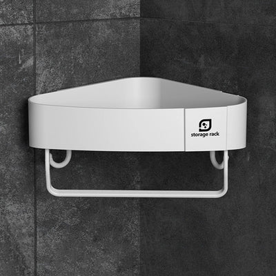 Corner Shower Caddy, Adhesive Shower Organizers, Rustproof Shower Shelves with 2 Hooks, Bathroom Organizers and Storage Racks, Space-Saving