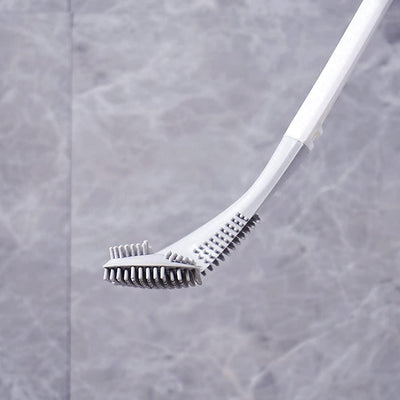 Long-Handled Toilet Brush, Golf Brush Head Toilet Brush No Dead Ends Toilet Cleaning Brush Self-Opening and Closing Water-Proof Base (Black)