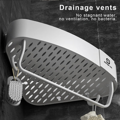 Corner Shower Caddy, Adhesive Shower Organizers, Rustproof Shower Shelves with 2 Hooks, Bathroom Organizers and Storage Racks, Space-Saving