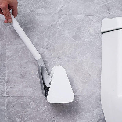 Long-Handled Toilet Brush, Golf Brush Head Toilet Brush No Dead Ends Toilet Cleaning Brush Self-Opening and Closing Water-Proof Base (Black)